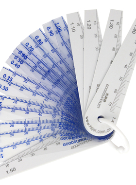 JST平头高精度塑料塞尺PET胶质厚薄规PVC间隙单片0.05-2白色耐磨