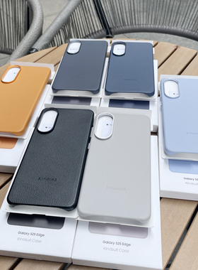 适用于三星S25Edge手机壳S25Ultra生态皮革保护套S25+金属镜头圈手机套S25商务轻薄纯色简约商务高级感男外壳