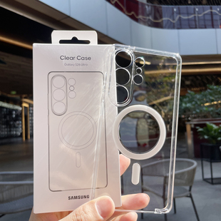 硬壳s25ultra磁吸无线充电保护套s24防摔s23ultra商务s25纯色s22ultra外壳 适用于三星S26Ultra透明手机壳s26