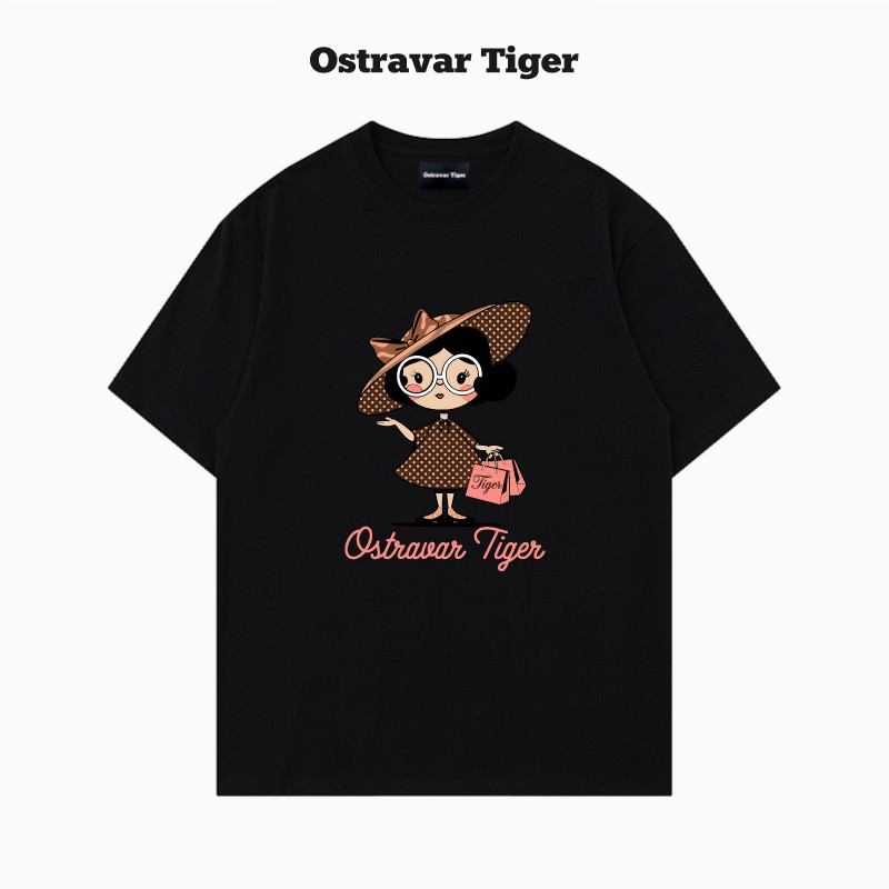 专柜2026新款Ostravar Tiger手绘宽松卡通印花男女款纯棉短袖t恤