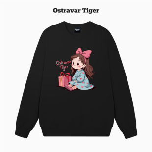 专柜授权 Tiger潮牌2025秋冬套头圆领无帽女卫衣 Ostravar