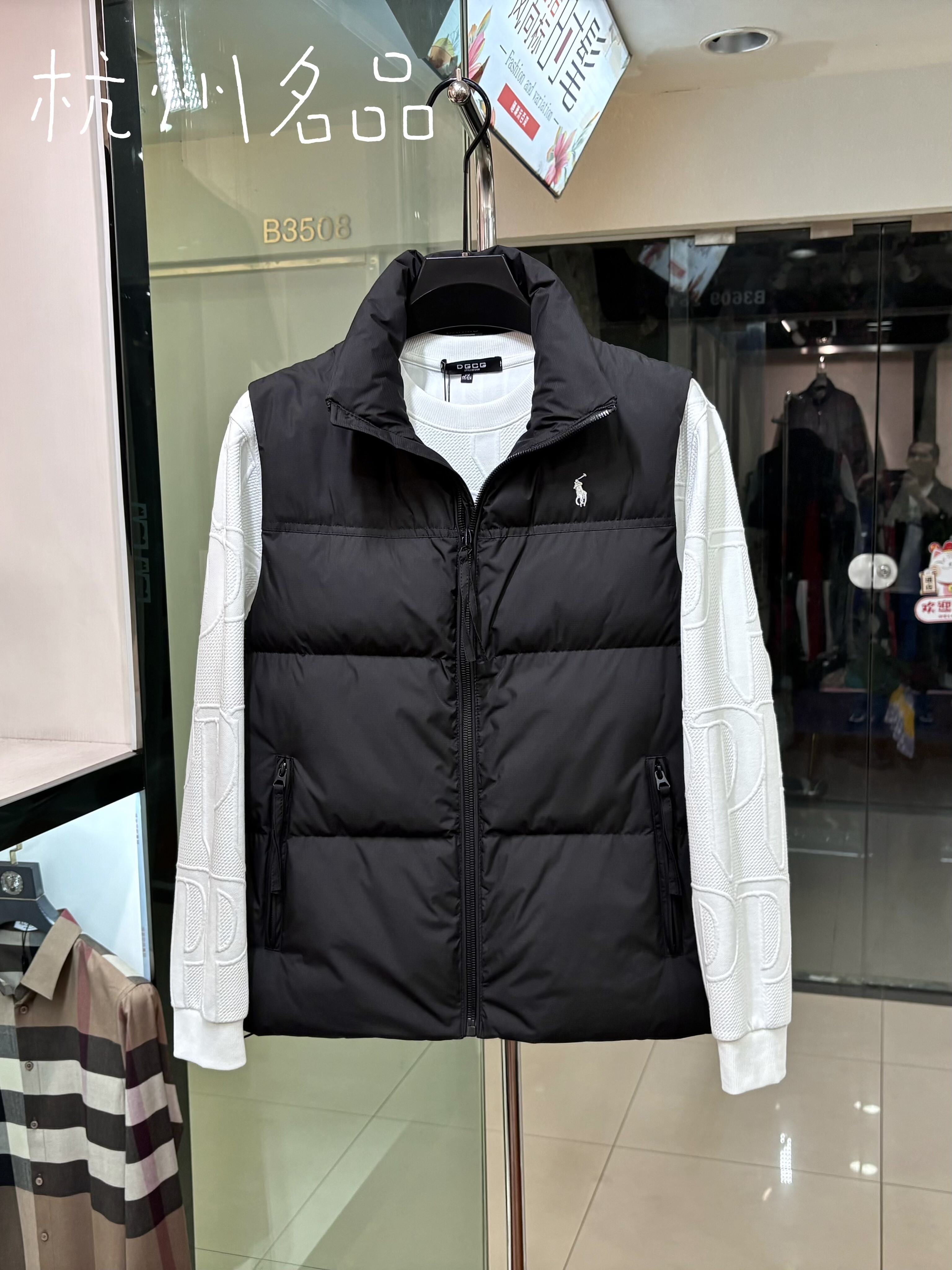 欧洲站潮牌立领刺绣羽丝马甲男士2025新款冬季羽绒丝厚款保暖背心,男装,常规马甲,淘宝优惠券,粉丝福利购,淘宝优惠卷