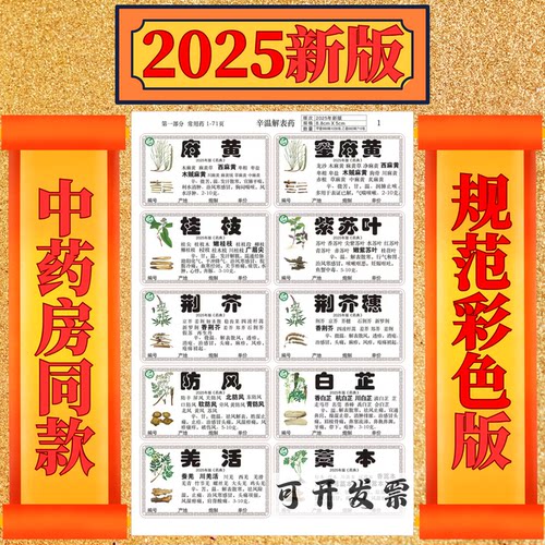 药房镀膜980味不干胶中药标签贴