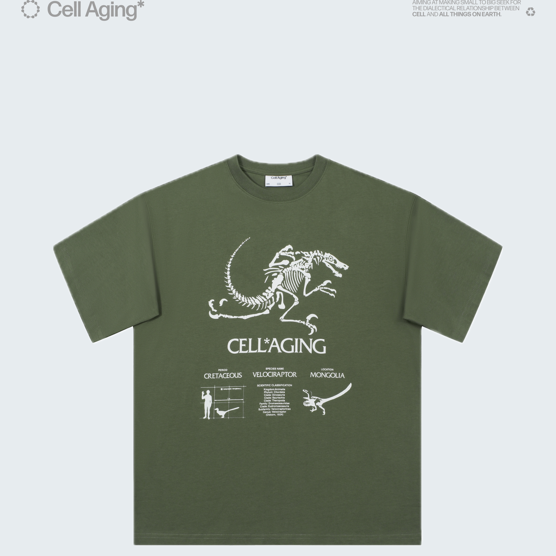 CELLAGING始祖龙主题印花短袖