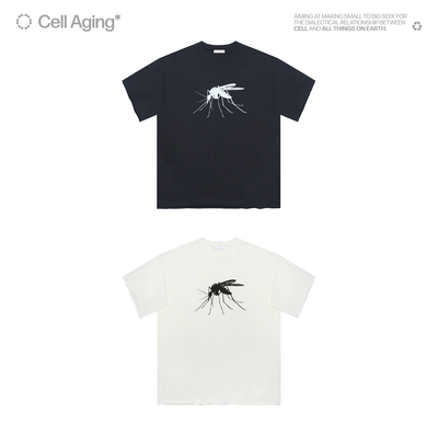 CELLAGING轻薄水洗蚊子印花T恤