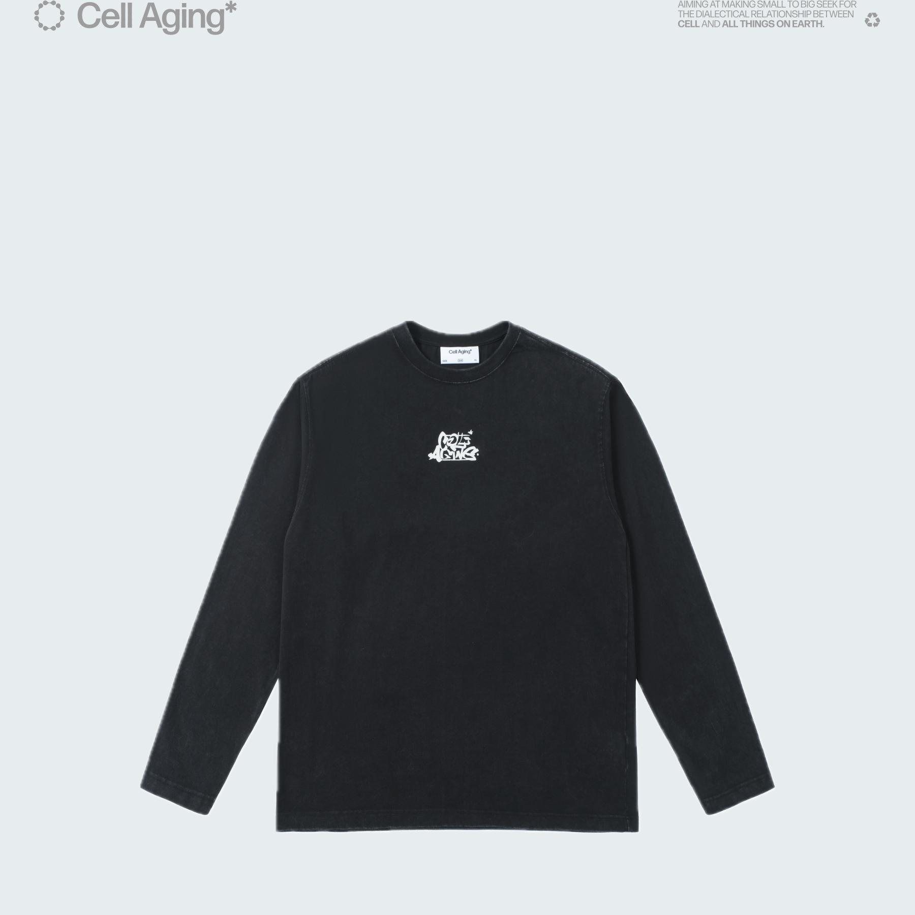 CELLAGING手写涂鸦印花长袖T恤