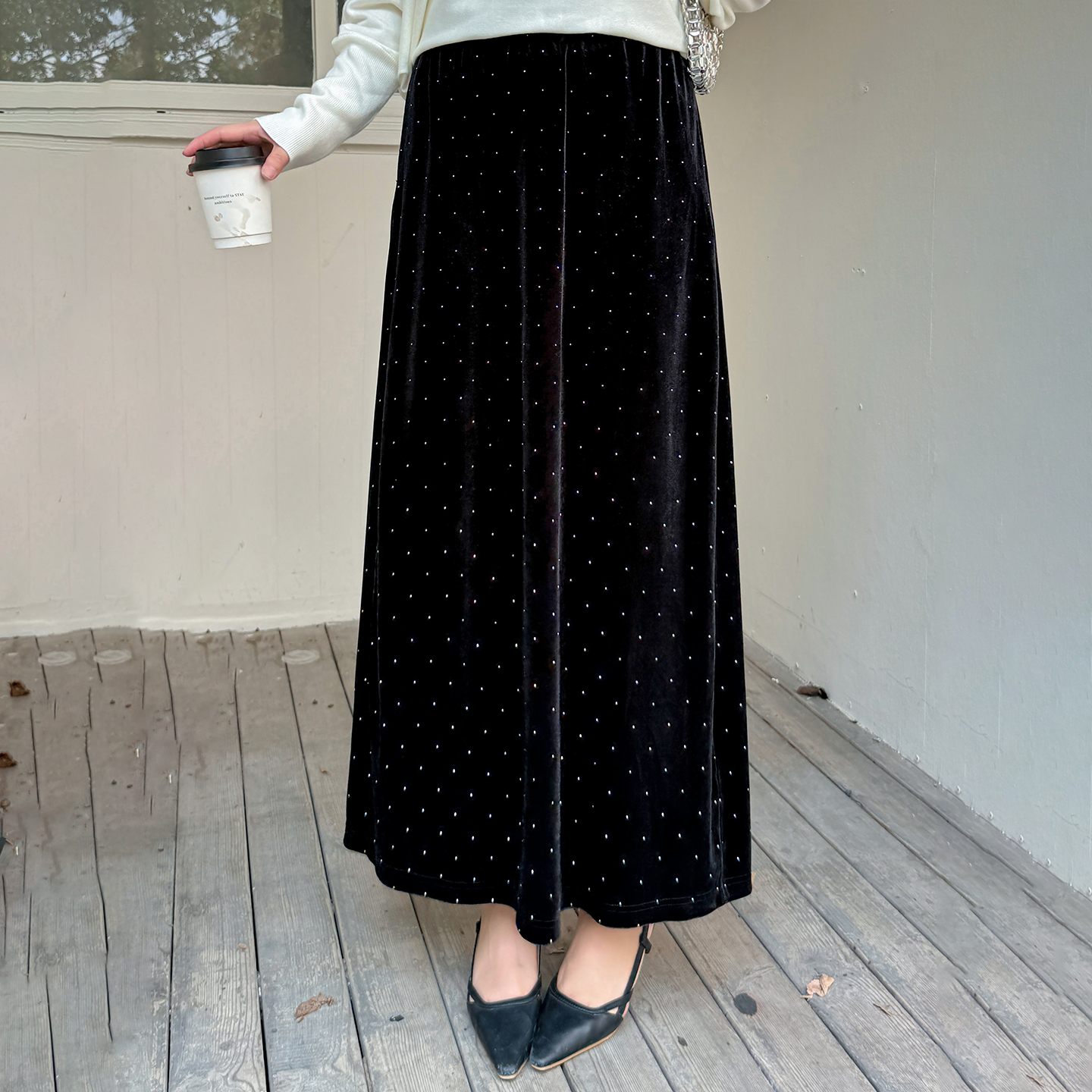 胖mm大码女装韩版丝绒半身裙