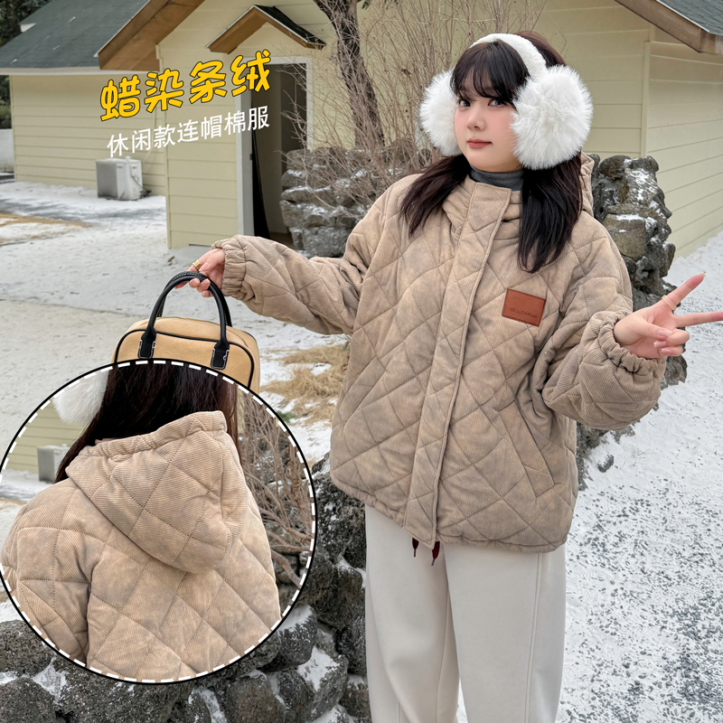 大码休闲保暖加厚棉服上衣