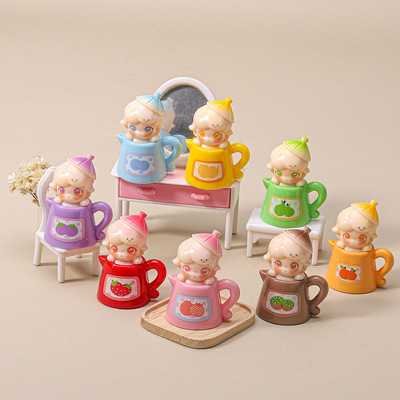 8个一组～dimo果茶壶创意diy潮玩摆件儿童玩具节日礼品萌粒车载