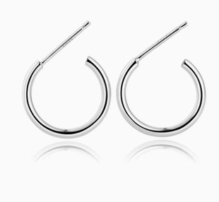 耳圈999足银耳环女纯银耳钉男小巧精致简约时尚潮养耳洞圣诞礼物