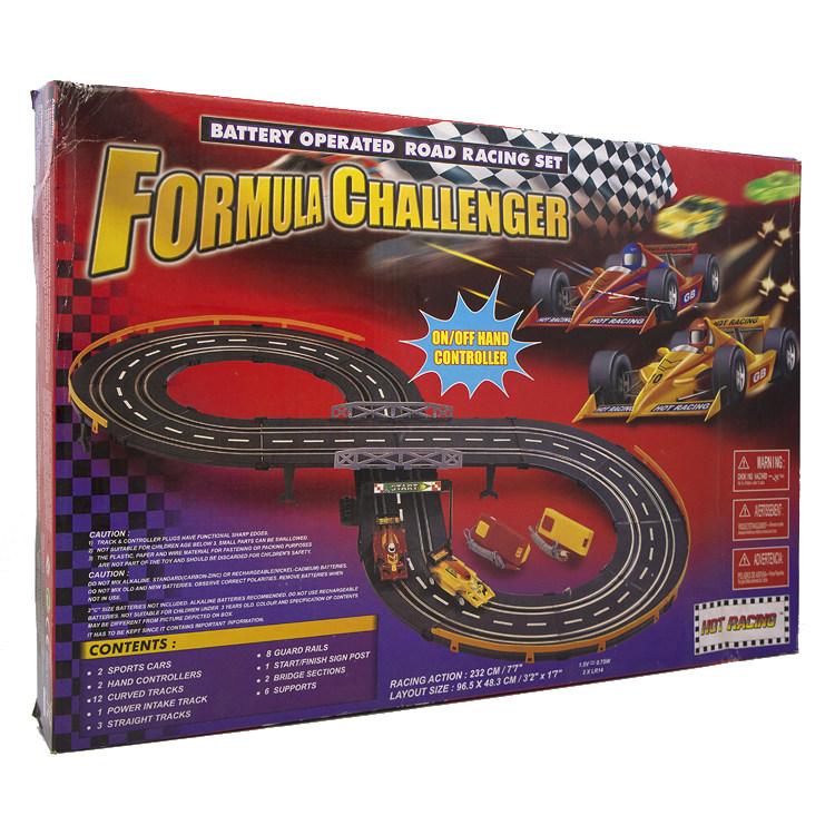 FORMULA CHALLENGER 전기 충격 더블 레이스 원격 제어 F1 레이싱 피규어 8 링 트랙 어린이 장난감