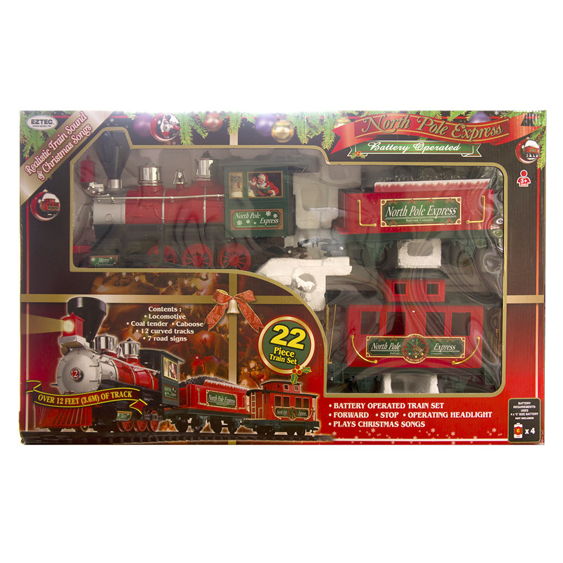 EZTEC NORTH POLE EXPRESS 산타클로스 철도 운송 트레일러 음향 및 조명 전기 철도 열차