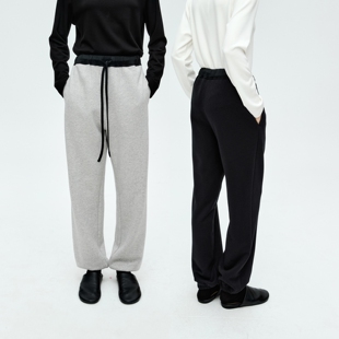 MRS 小众设计醋酸 舒适休闲运动松弛感腰头抽绳加绒卫裤 Studios