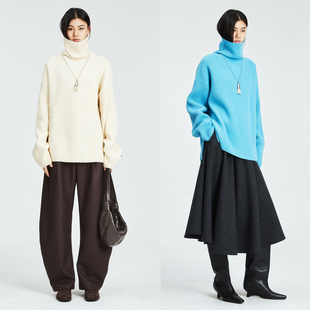 秋冬搭配Bi入羊毛羊绒ROW高领保暖慵懒大毛衣针织衫 MRS Studios