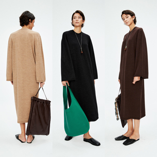 针织连衣裙 德国扬子Biella羊毛ROW宽松直筒喇叭廓袖 MRS Studios