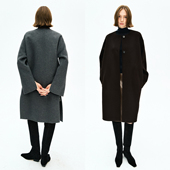 Studios 羊毛羊绒两粒扣极简袖 子 MRS 侧边开衩 双面呢外套大衣