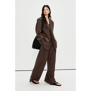 MRS Studios DRY SILK干丝真丝系列翻领复古西装外套窄腰阔腿西裤