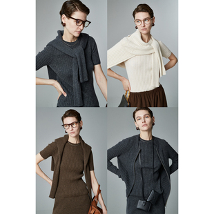 开衫 MRS 开叉极地裤 阿尔巴斯荃羊绒知识分子风针织短袖 Studios
