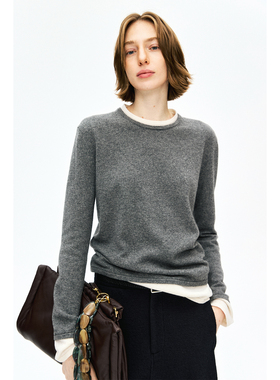 MRS Studios 康赛妮A级皇家羊绒舒适亲肤撞色 假两件针织打底毛衣