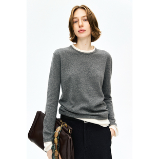 MRS Studios 康赛妮A级皇家羊绒舒适亲肤撞色 假两件针织打底毛衣