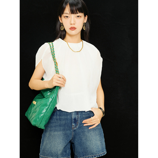 日本進口暗肌理感泡泡纱清凉透气双层圆领背心娃娃衫 MRS Studios