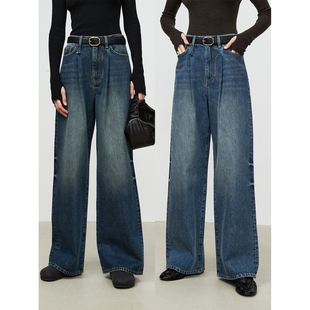 土耳其BOSSA环保水洗复古VTG时髦褶裥及地宽松牛仔裤 MRS Studios