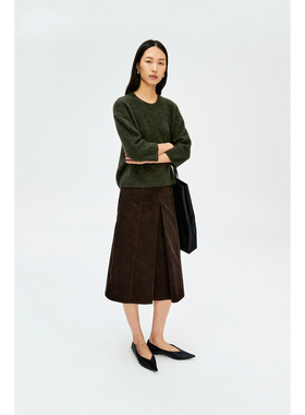 MRS Studios 早春简约时髦复古真丝羊绒羊毛软糯空气中袖针织毛衣