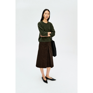 MRS Studios 早春简约时髦复古真丝羊绒羊毛软糯空气中袖针织毛衣