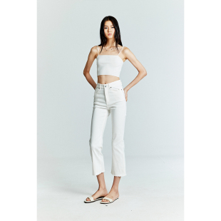 土耳其dualfx高弹复古高腰紧身破边八分微喇叭牛仔裤 MRS Studios