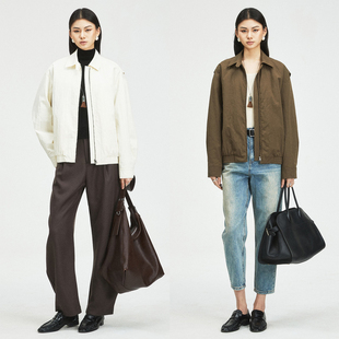 MRS Studios 复古简约长期主义LM风翻领廓形夹棉夹克短外套