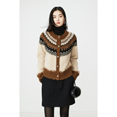 新年氛围VTG复古费尔岛撞色几何马海毛毛衣开衫 MRS Studios 背心