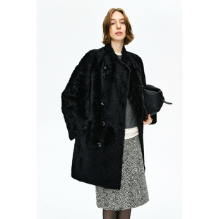 「原链接购买」西班牙LA DOMA拉贡lacon皮毛一体双排扣皮草外套