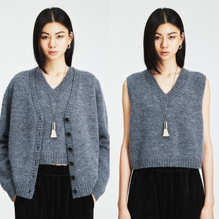Fit羊驼毛V领针织开衫 MRS 胶囊系列Clean 经典 背心马甲 Studios