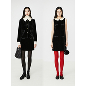 Studios 韩国丝绒VTG复古MIU风可拆卸领连衣裙 短裙 MRS 短外套