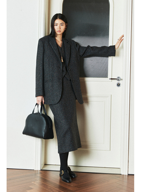 MRS Studios 英国MOON多尼戈尔彩点人字纹绅士单排马甲/西装/半裙