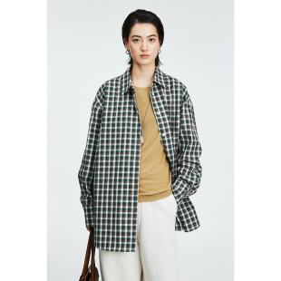 色织格纹宽松廓形棉质衬衫 时髦复古VTG搭配Bi入 Studios MRS