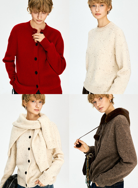 MRS Studios 双旦特辑 康赛妮山羊绒马鞍肩套头毛衣/单排扣开衫