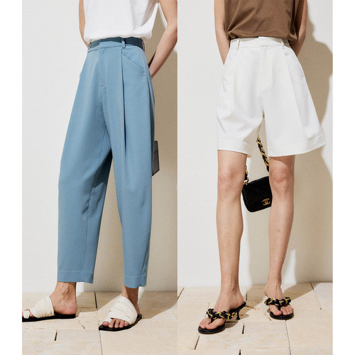 MRS斜插口袋休闲短裤九分裤