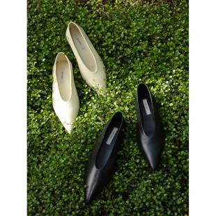 单鞋 MRS 小羊皮百搭尖头可踩脚舒适一脚蹬平底鞋 早春新款 Studios