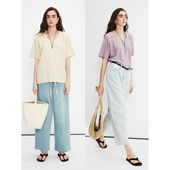 Studios DRY SILK干丝真丝系列 MRS 鹅蛋领ROW风简约T恤短袖 上衣