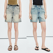 MRS 热裤 Studios 土耳其bossa重磅水洗时髦INS风显瘦直筒牛仔短裤