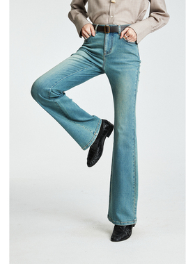 MRS Studios 秋冬搭配 复古时髦环保水洗修身微喇叭及地牛仔裤