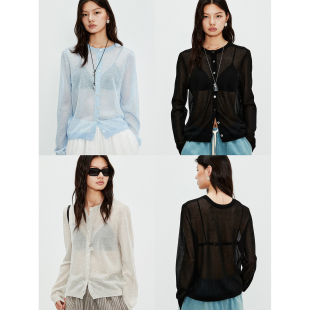 开衫 MRS 微透视前后两穿圆领长袖 珠光感黏胶纱线长袖 Studios