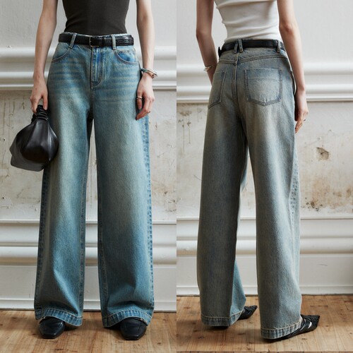 土耳其BOSSA复古直筒及地牛仔裤