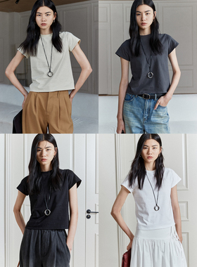 MRS Studios 夏日搭配经典classic系列極简R0W木棉小圆领短袖T恤