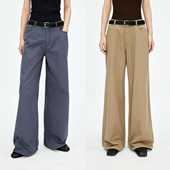 MRS 直筒极地卡其牛仔裤 Studios 做旧水洗棉质复古ROW风法工裤