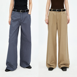 直筒极地卡其牛仔裤 做旧水洗棉质复古ROW风法工裤 Studios MRS