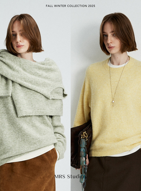 MRS Studios 康宝莱CHAO细婴幼羊驼毛V领/圆领子母马鞍肩套头毛衣