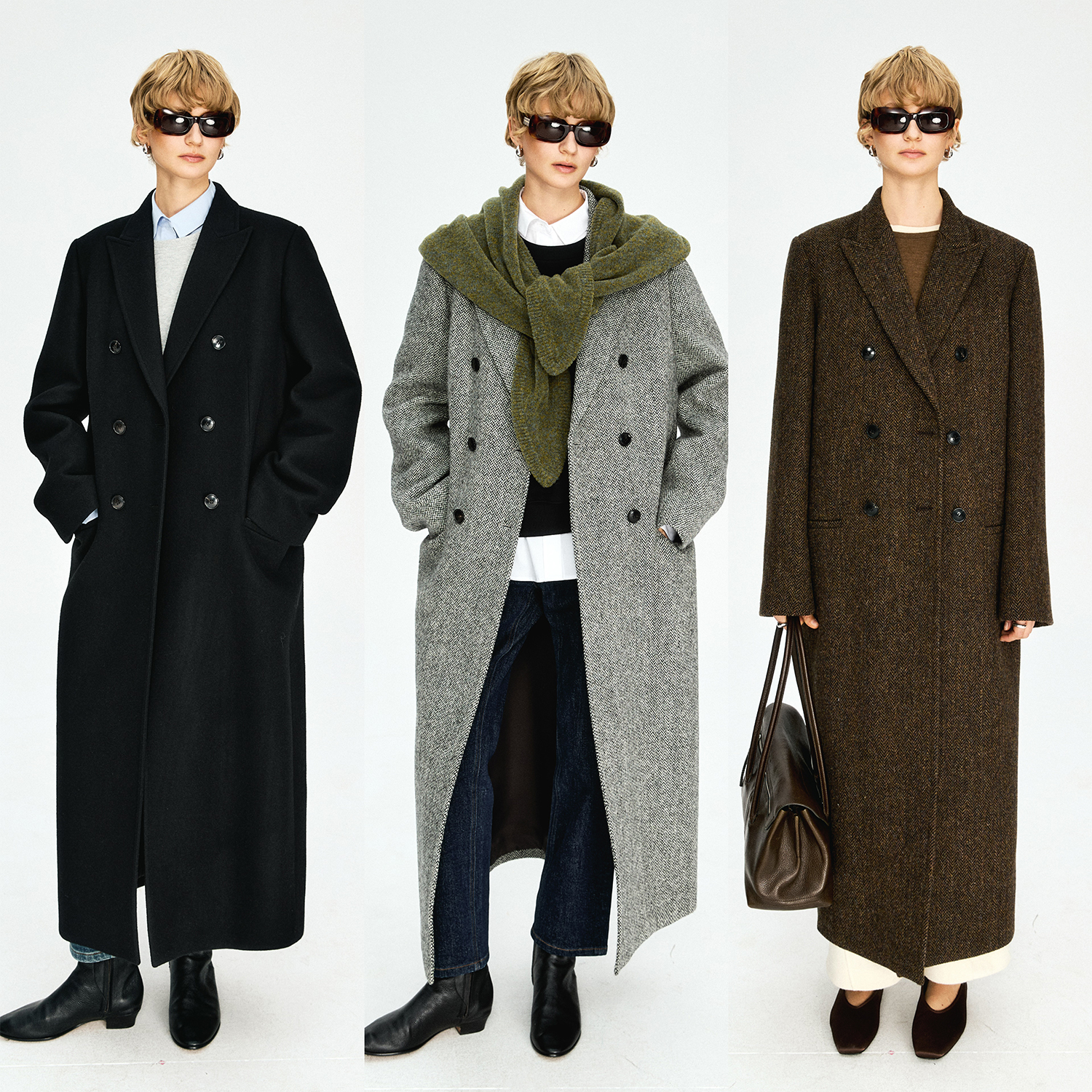 英国HARRIS人字纹戗驳领大衣外套