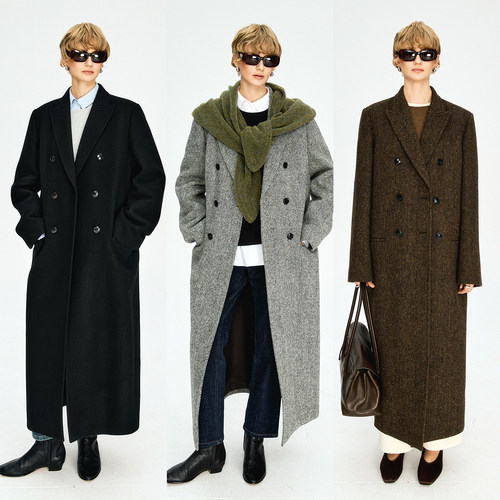 英国HARRIS人字纹戗驳领大衣外套